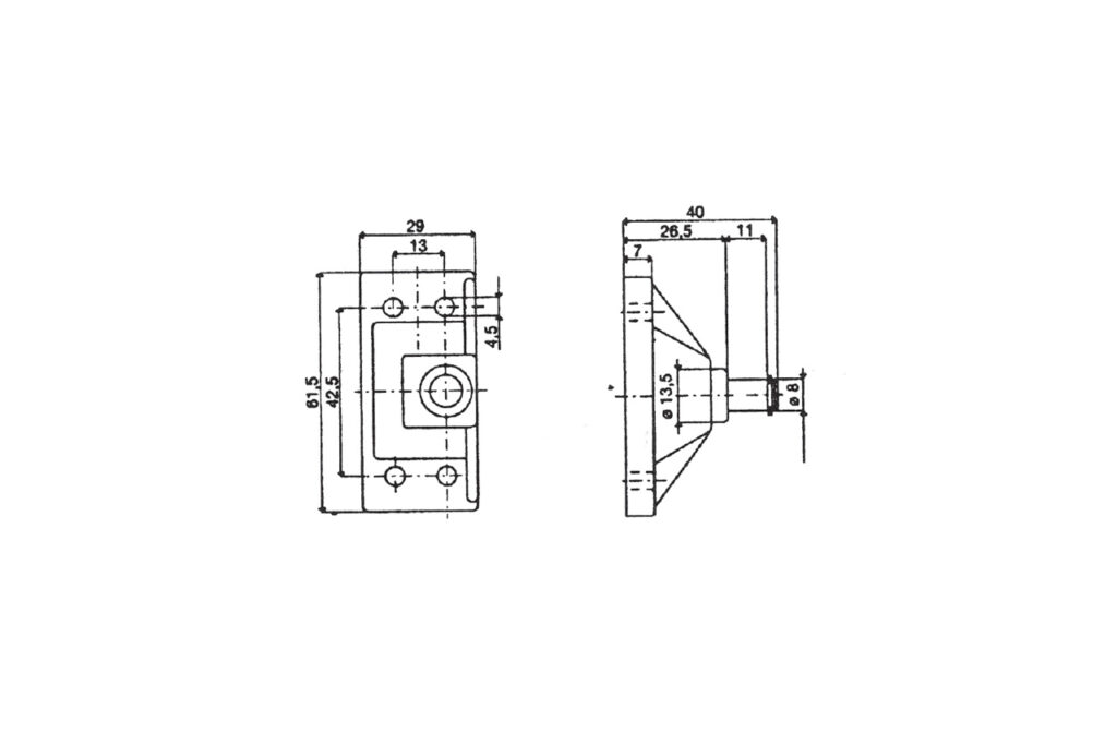 BLACK THERMOPLASTIC BRACKETS WITH ZINC PLATED STEEL STUDS