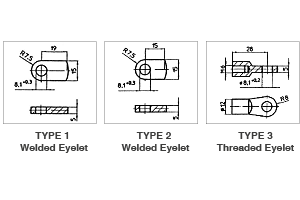 Black painted gas springs 26 Black painted gas springs